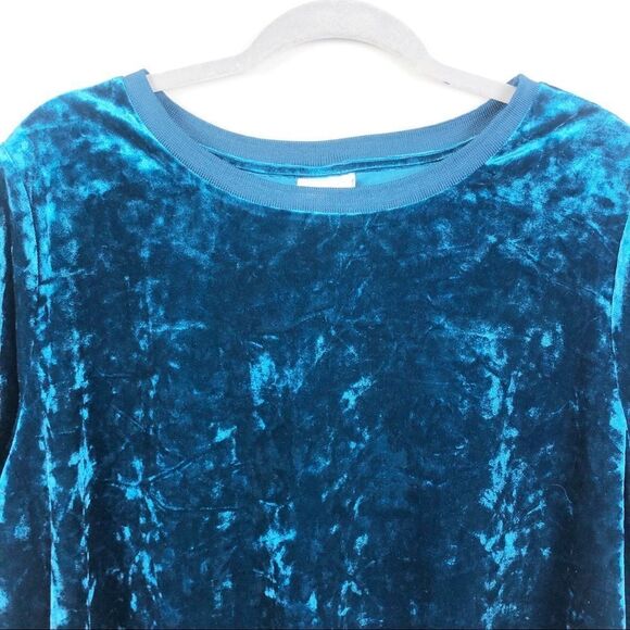AVA & VIV | Deep Turquoise Velvet Short Sleeve Top Women’s Plus Size 2X - Picture 6 of 9
